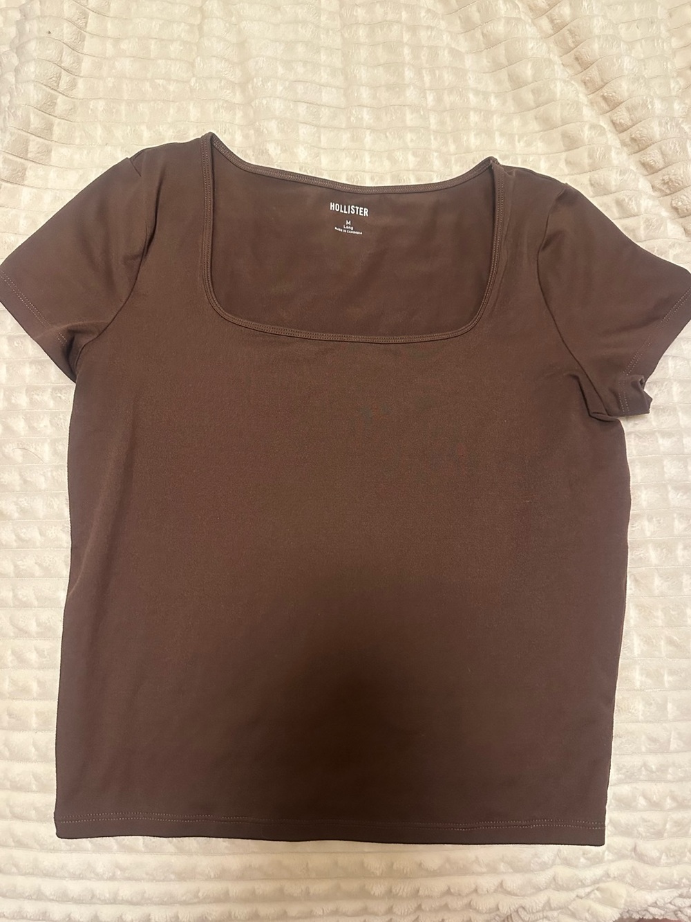 Hollister brown square neck baby tee